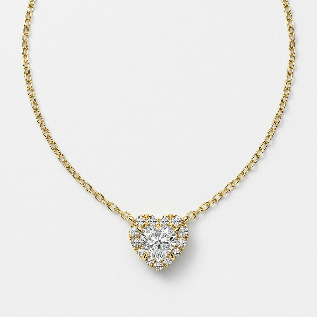 Women's Heart Cluster Pendant Necklace