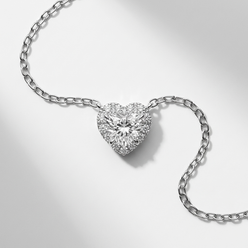 Women's Heart Cluster Pendant Necklace