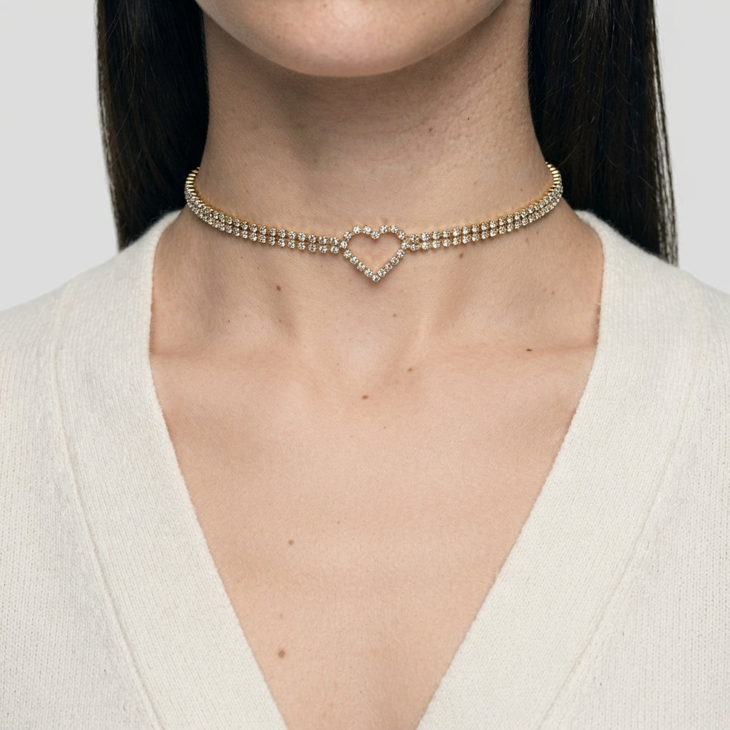 Women's Heart Crystal Choker