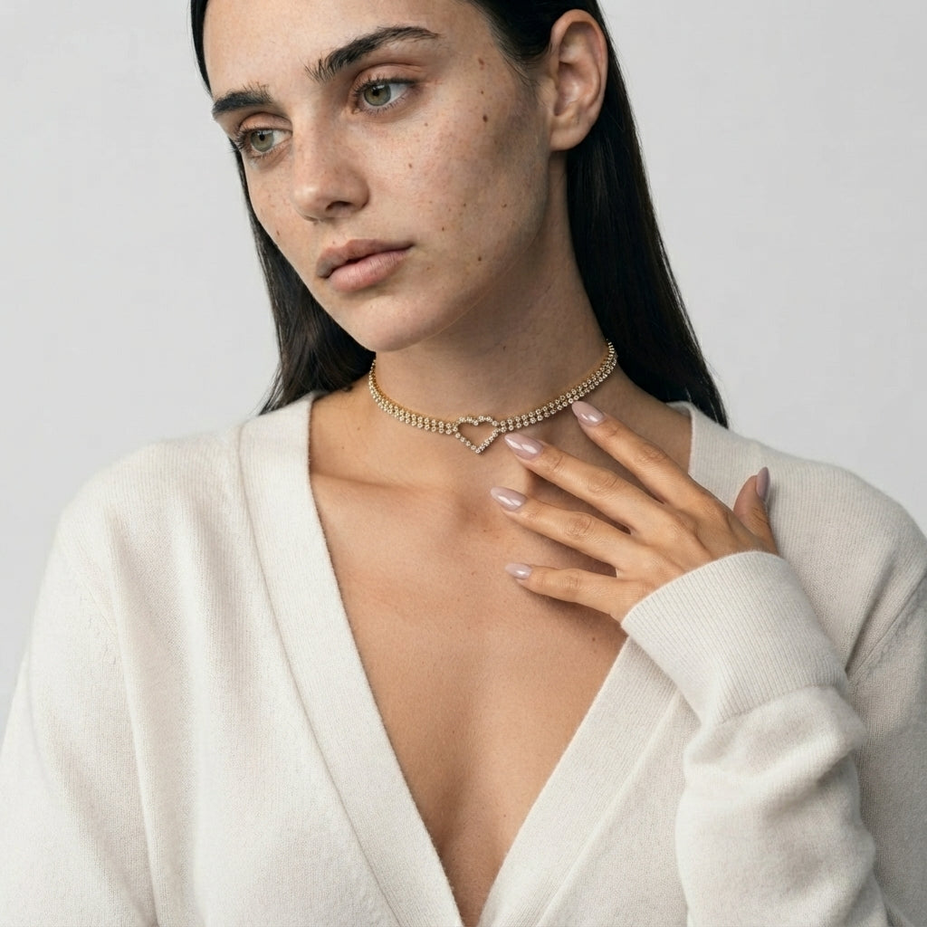 Women's Heart Crystal Choker