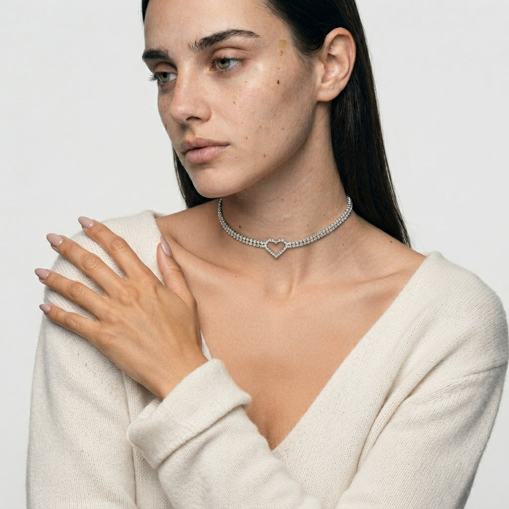 Women's Heart Crystal Choker