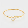 Women's Heart Crystal Cuff Bangle