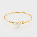 Women's Heart Crystal Cuff Bangle