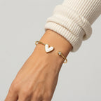Women's Heart Crystal Cuff Bangle