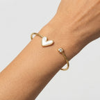 Women's Heart Crystal Cuff Bangle
