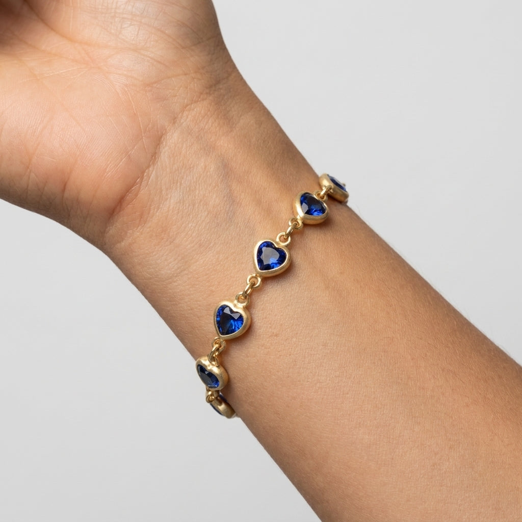 Women's Heart Crystal Station Bracelet