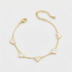 Women's Heart Enamel Station Bracelet