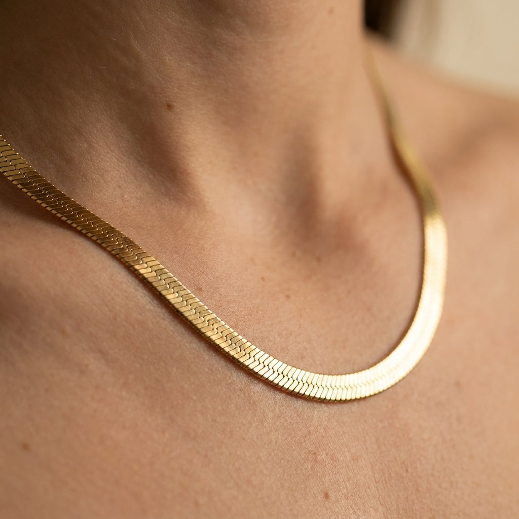 Women's Herringbone Chain Necklace