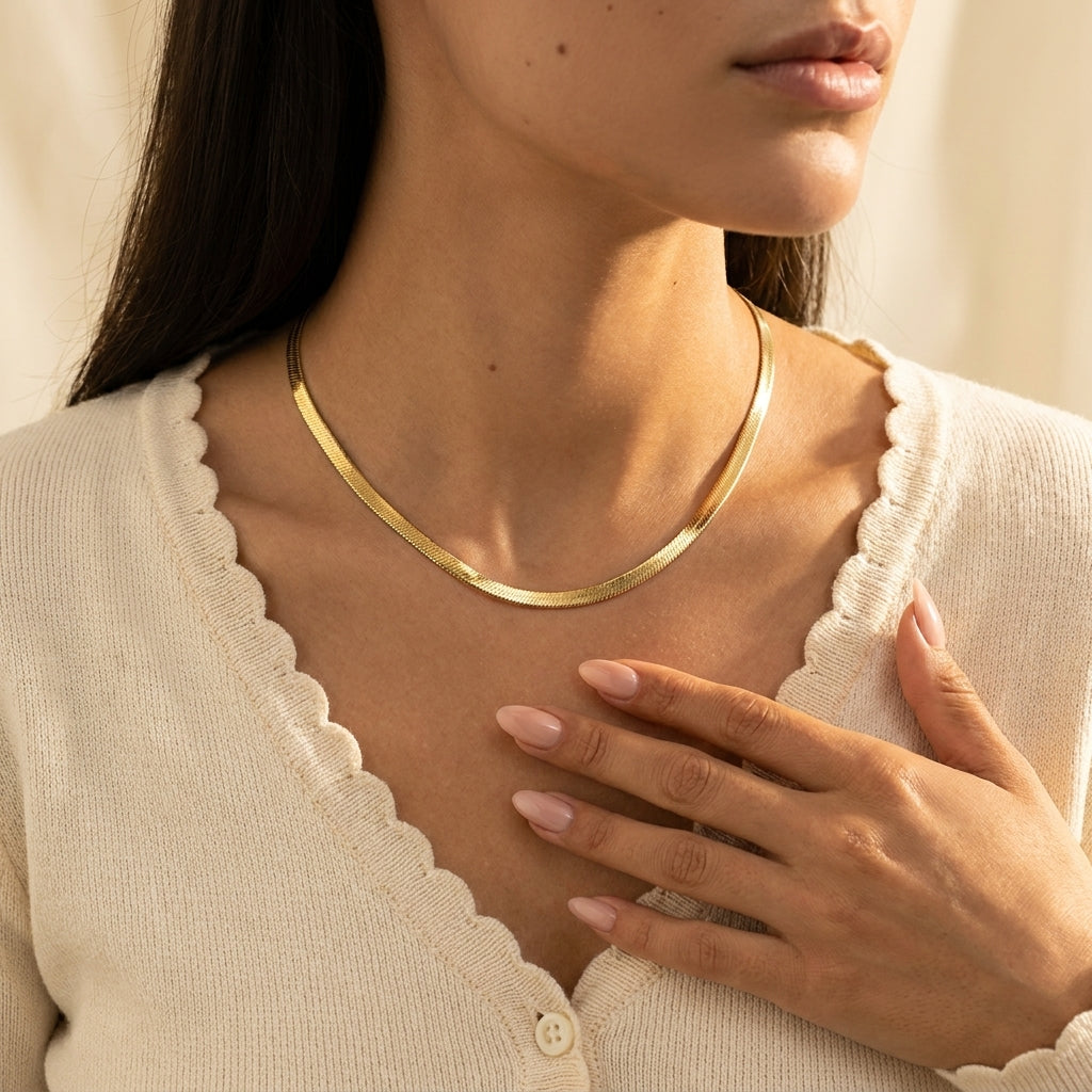 Women's Herringbone Chain Necklace