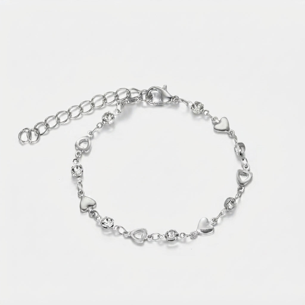 Women's Hollow Heart Crystal Bracelet