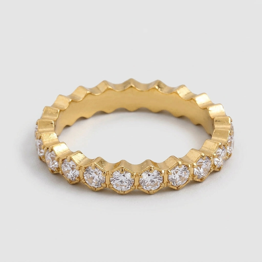 Women's Honeycomb Crystal Eternity Ring