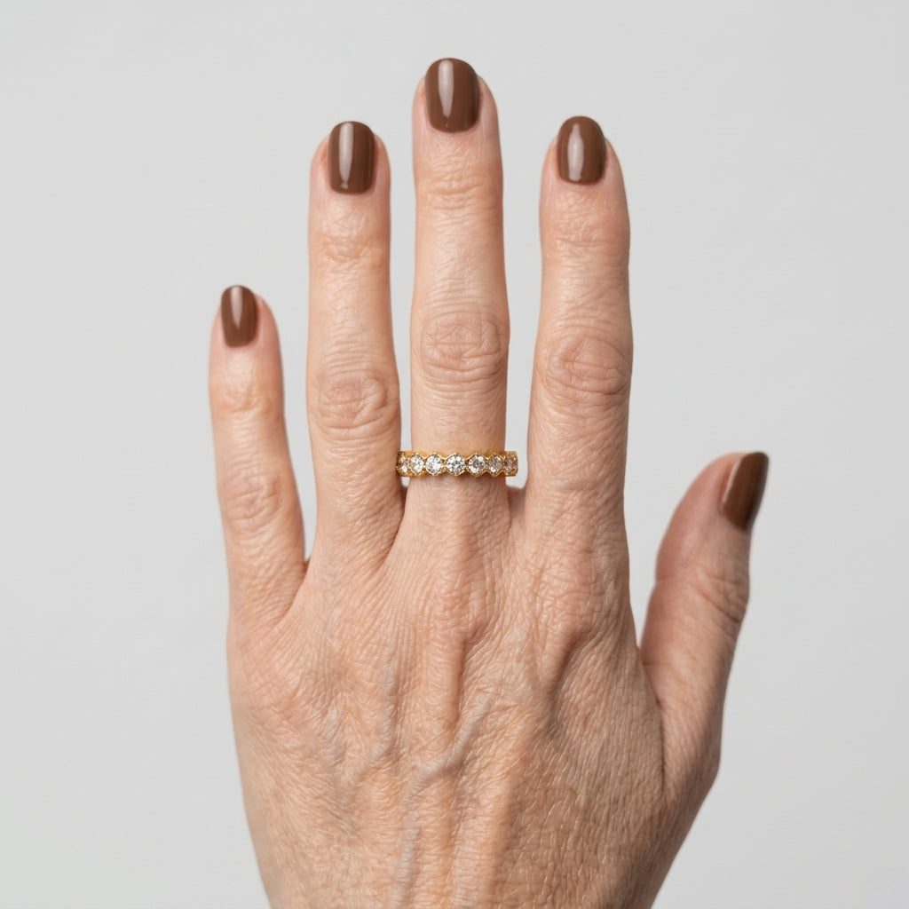 Women's Honeycomb Crystal Eternity Ring