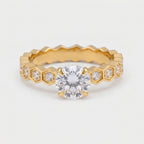 Women's Honeycomb Crystal Solitaire Ring