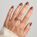 Women's Honeycomb Crystal Solitaire Ring