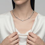 Women's Interlocking Circle Station Chain Necklace