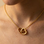 Women's Interlocking Heart Pendant Necklace