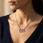 Women's Interlocking Heart Pendant Necklace