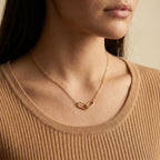 Women's Linked Oval Pendant Necklace