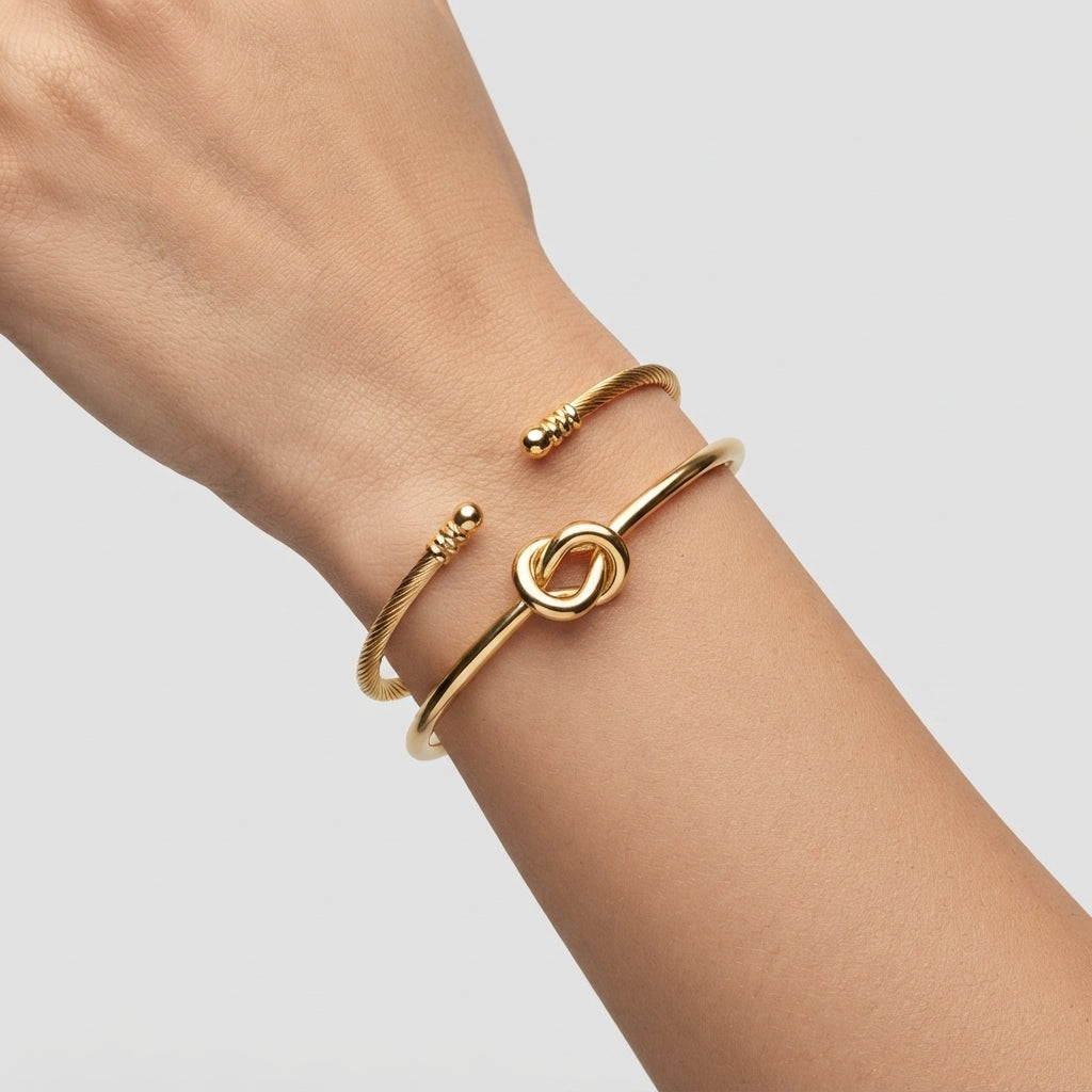 Women's Knot and Twist Bracelet Set