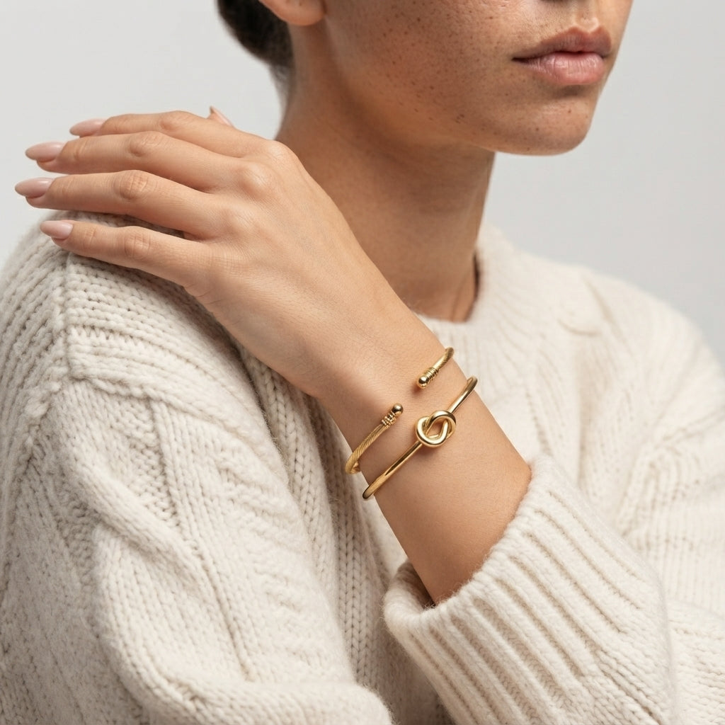 Women's Knot and Twist Bracelet Set