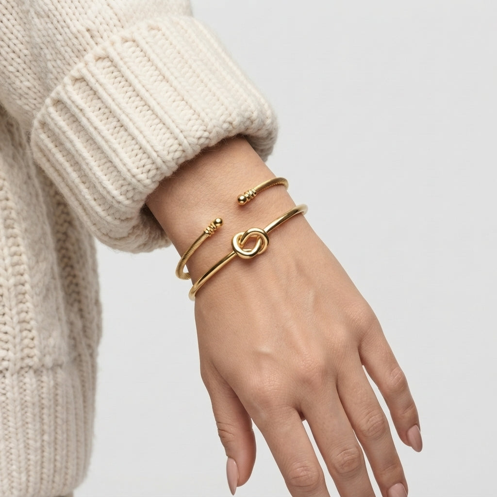 Women's Knot and Twist Bracelet Set