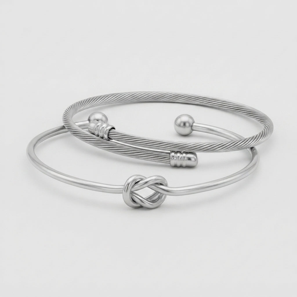 Women's Knot and Twist Bracelet Set