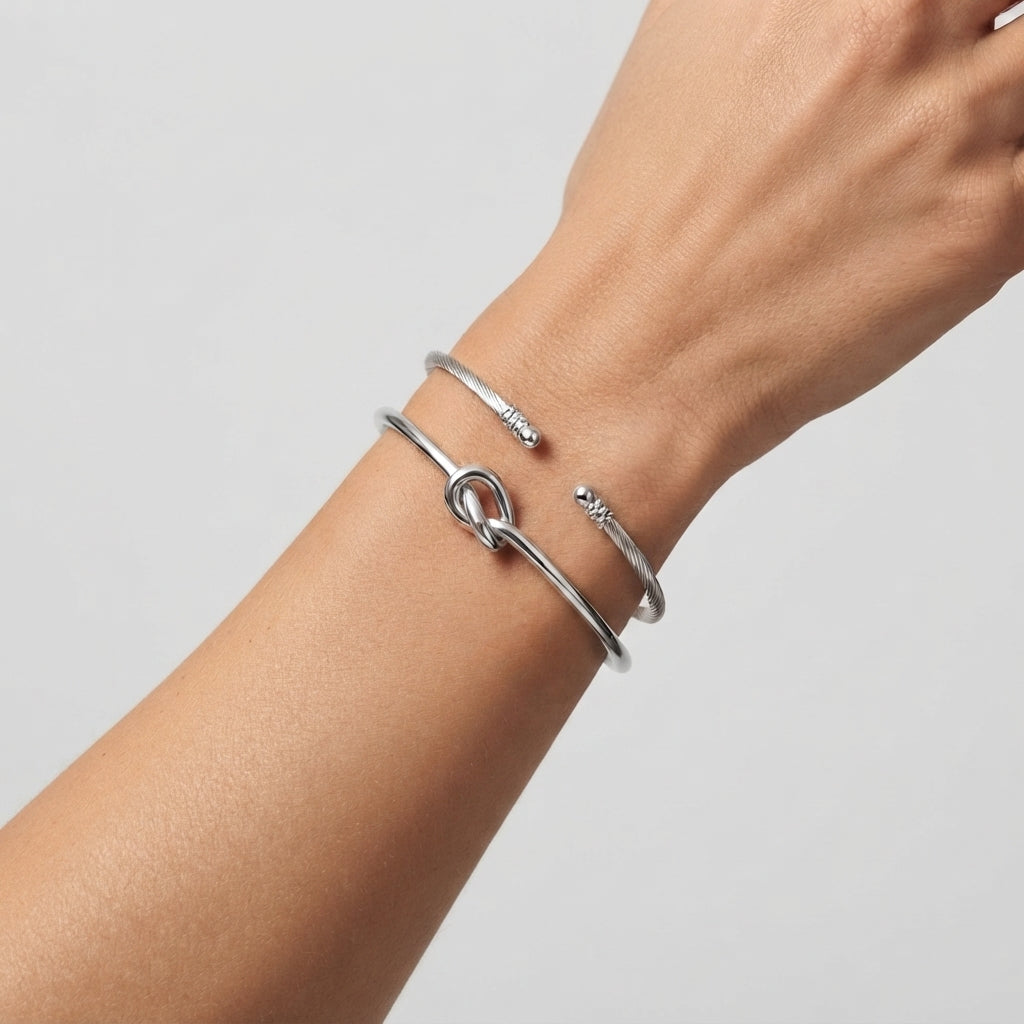 Women's Knot and Twist Bracelet Set