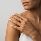 Women's Layered Bar Band Ring