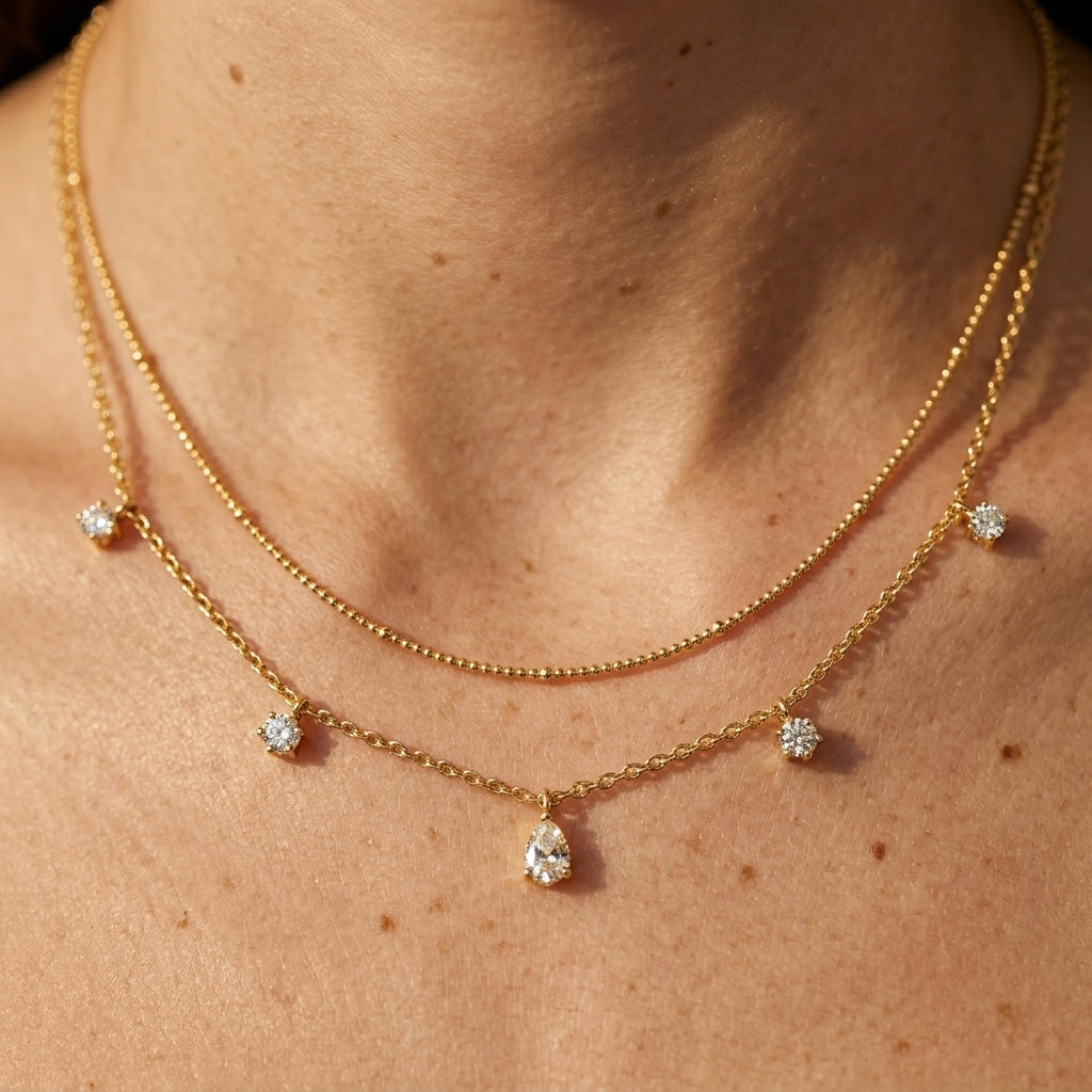 Women's Layered Crystal Necklace