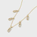 Women's Layered Crystal Paperclip Charm Necklace