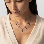 Women's Layered Crystal Paperclip Charm Necklace