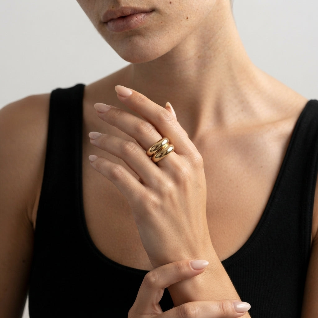 Women's Layered Dome Band Ring