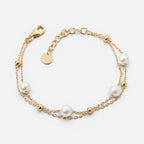 Women's Layered Faux Pearl Chain Bracelet