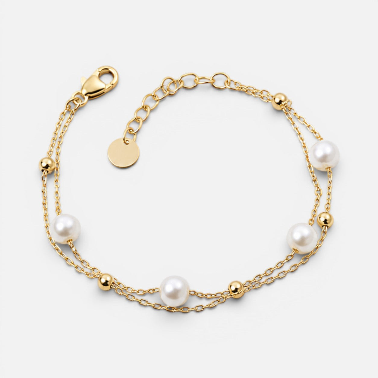 Women's Layered Faux Pearl Chain Bracelet