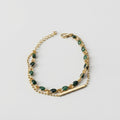Women's Layered Green Stone Station Bracelet