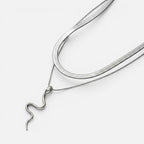 Women's Layered Snake Pendant Necklace