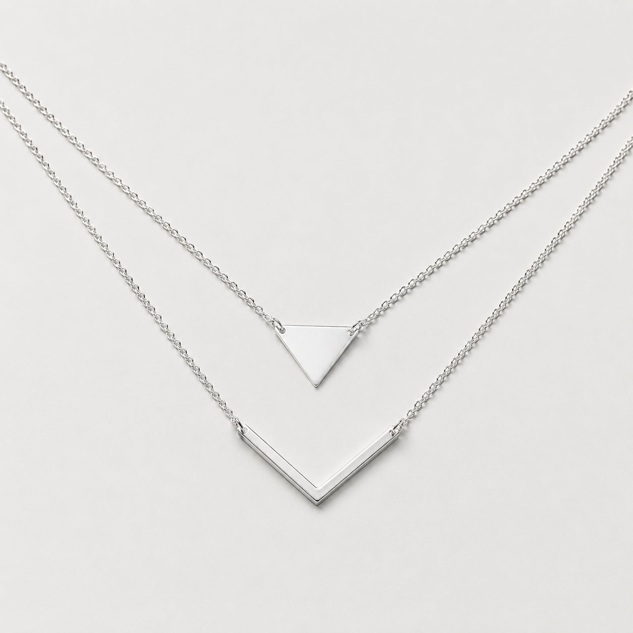Women's Layered Triangle Pendant Necklace
