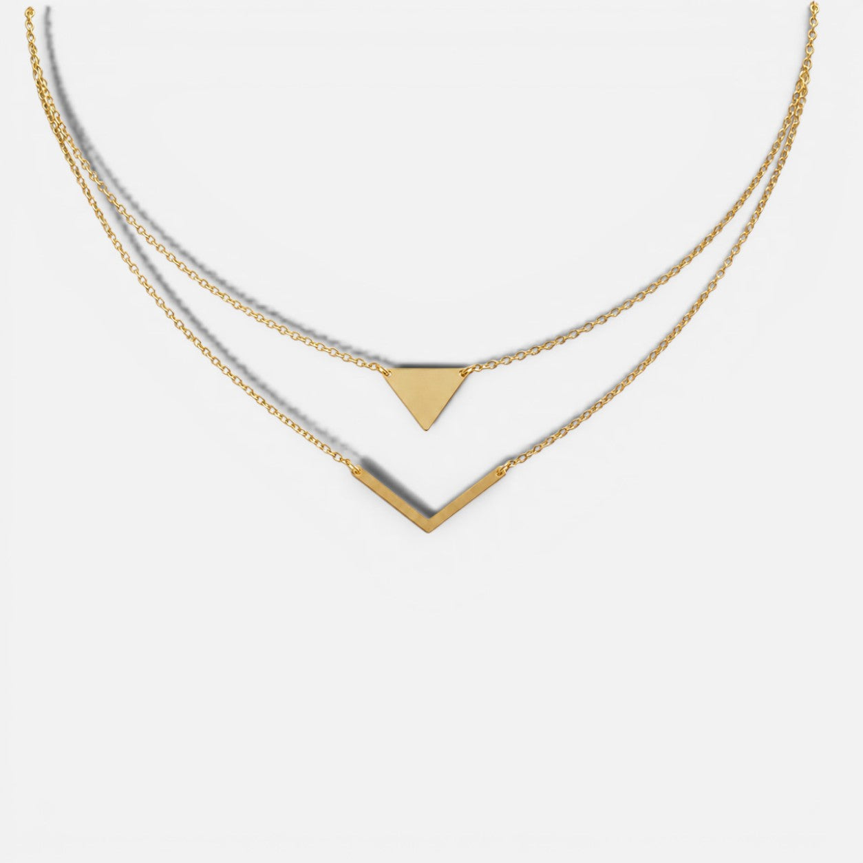 Women's Layered Triangle Pendant Necklace