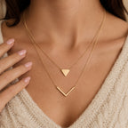 Women's Layered Triangle Pendant Necklace