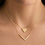 Women's Layered Triangle Pendant Necklace