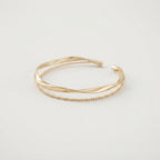 Women's Layered Twist Open Cuff Bangle