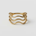 Women's Layered Wave Band Ring