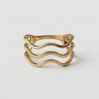 Women's Layered Wave Band Ring