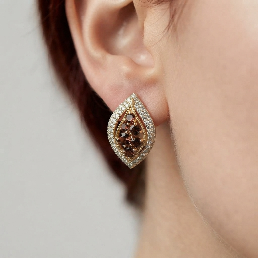 Women's Leaf Crystal Earrings
