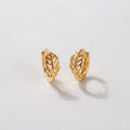 Women's Leaf Huggie Earrings
