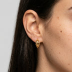 Women's Leaf Huggie Earrings