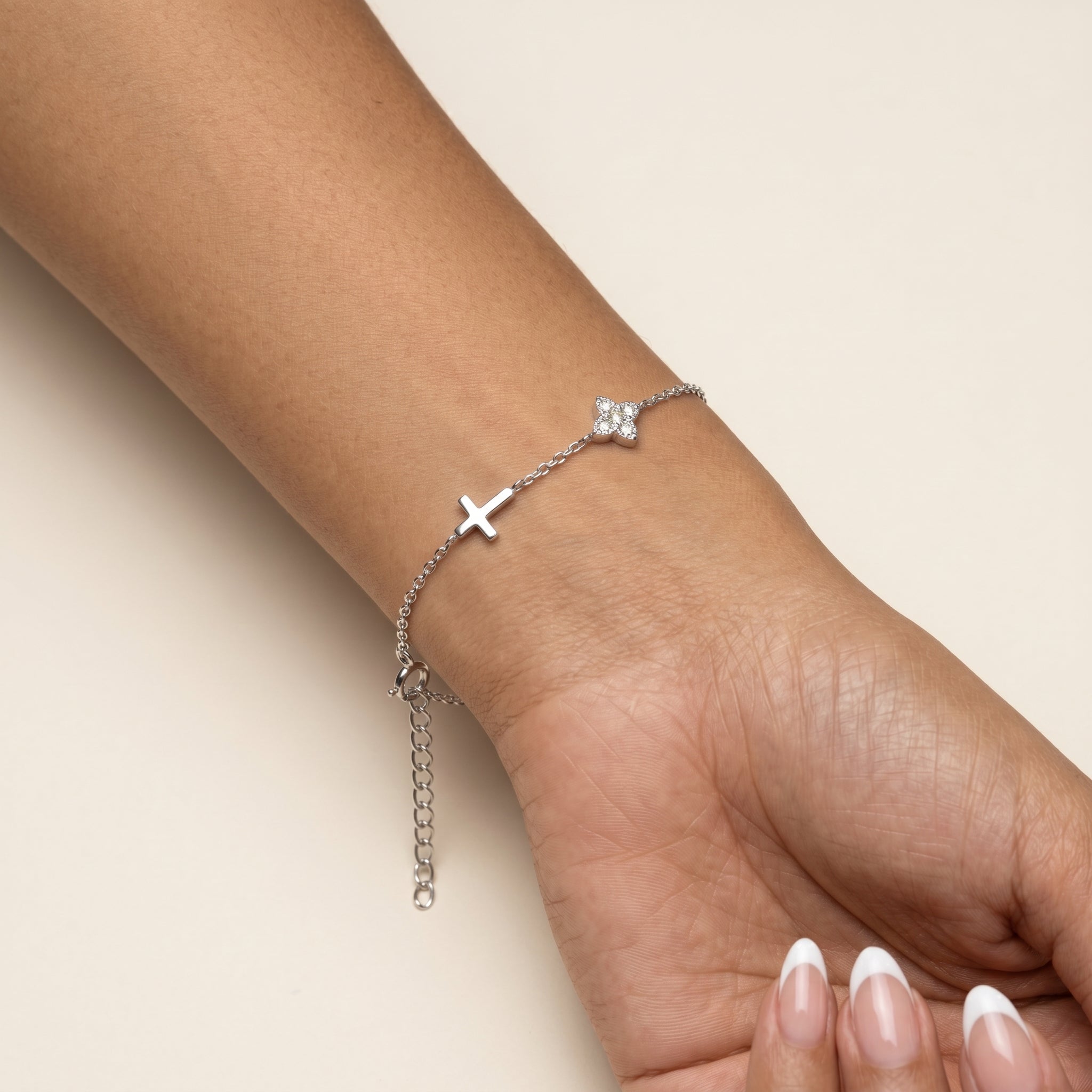 Women's Cross Station Chain Bracelet