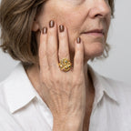 Women's Moon and Star Signet Ring