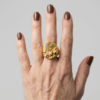 Women's Moon and Star Signet Ring