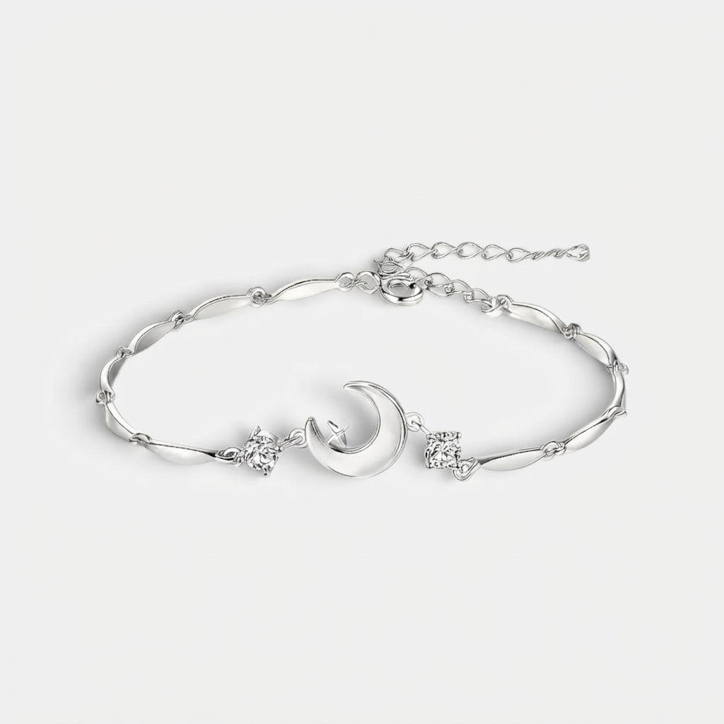 Women's Moon Crystal Charm Bracelet
